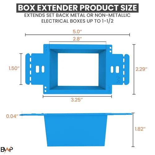 Miniatura 2 de BWP Paquete de 1 Extensor de Caja de Toma Eléctrica de 1 Banda - Extensor de Caja Eléctrica con 2 Tornillos - Extensor de Caja de Toma de Banda Única