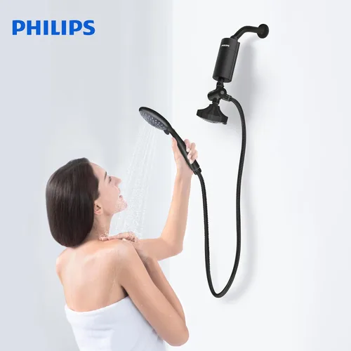 Miniatura 8 de PHILIPS Filtro de ducha AWP1775BK/37, suavizador de agua para agua dura, filtración de ducha con doble malla, reduce cloro/impurezas/sedimentos
