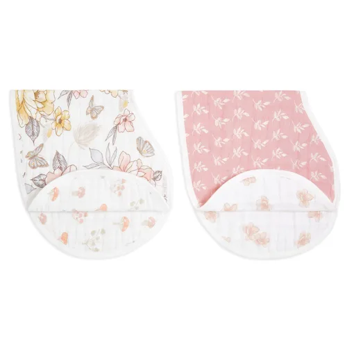 Miniatura 5 de aden + anais Babero de muselina de algodón 100% orgánico, multiuso, absorbente, de 4 capas, babero de cobertura completa con cierre a presión, paño
