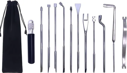 Kit de herramientas de reparación de piano de 12 piezas, herramientas de regulación, incluye destornillador de regulación, juego de llaves de