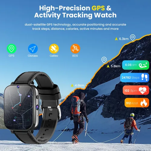 Miniatura 5 de Rogbid Reloj inteligente 4G LTE para hombres y mujeres, llamadas y marcado, cámaras duales, 8MP+5MP, reloj inteligente de cerámica con ranura