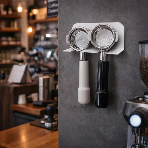 Miniatura 3 de CHICIRIS Soporte para portafiltro, soporte de pared para portafiltro de café con mango sin fondo, estante de pared universal para portafiltro