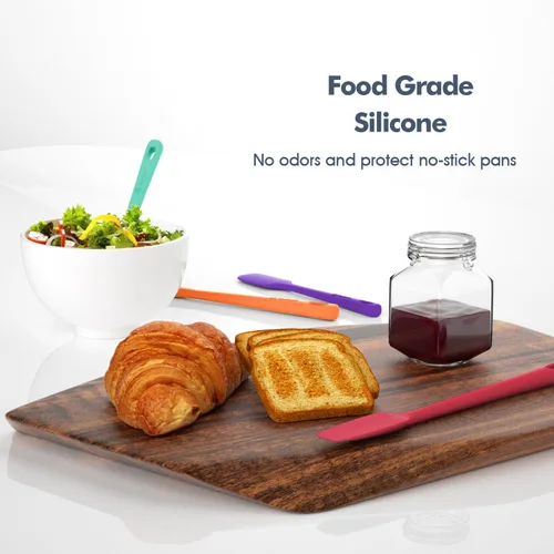 Miniatura 5 de ChefAide - Juego de 4 espátulas de silicona, espátulas de goma de grado alimenticio, con mango fuerte y agarre ergonómico, resistentes al calor