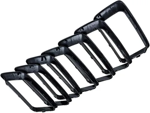 Miniatura 3 de Astra Depot Compatible con 2014 2015 2016 Jeep Grand Cherokee Kit de insertos de cubierta de rejilla de 7 piezas, negro brillante