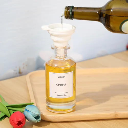 Miniatura 7 de VOISEN Botella dispensadora de aceite de oliva para cocina, juego de 6 botellas de aceite de vidrio, dispensador de jarabe de café, recipiente