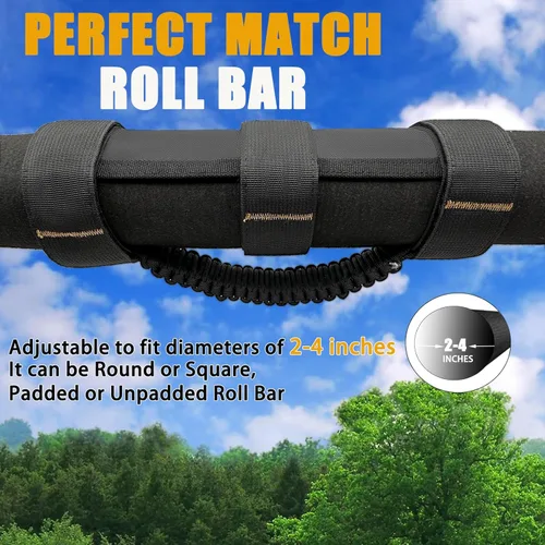 Miniatura 7 de Asas de Agarre de Paracord para Jeep, Paquete de 2, Asas de Agarre de Barra Enrollable para Jeep Wrangler para JK TJ JL CJ YJ JKU JLU y Gladiator