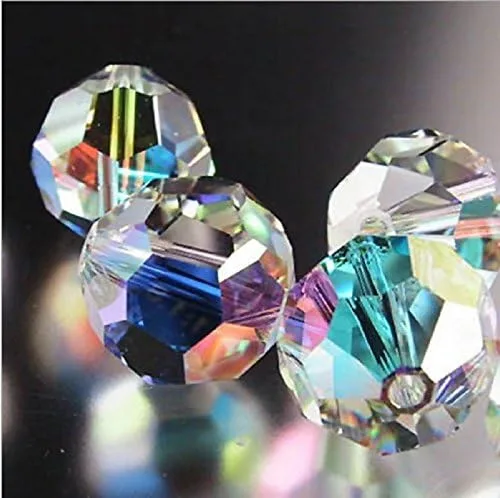 Cuentas de vidrio Hallazgos de cristal Espaciador Encantos 450pcs facetado #5000 Forma Redonda 0.236 in Cristal Claro AB Recubrimiento Colores BBS09