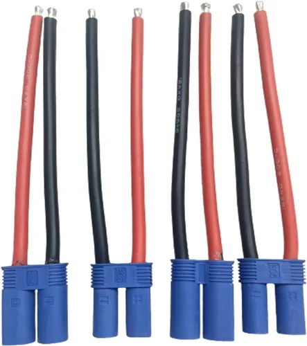 skrnrhrery EC5 - Adaptador de cable macho hembra con cable de silicona flexible de 3.9 in, 12 AWG, para helicópteros, aviones, cuadricópteros (2