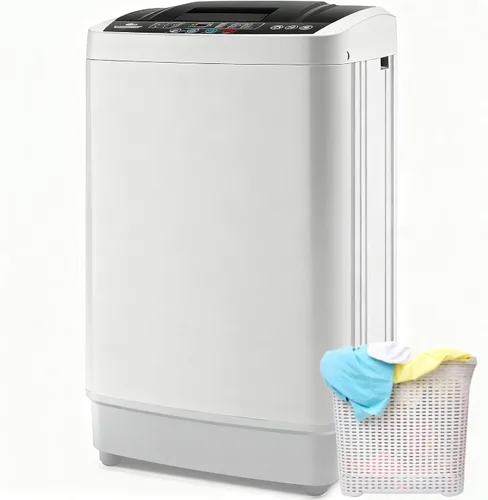 NICTEMAW - Lavadora portátil de 17.8 libras con bomba de drenaje, lavadora y secadora compacta completamente automática de 2.4 pies cúbicos, 10