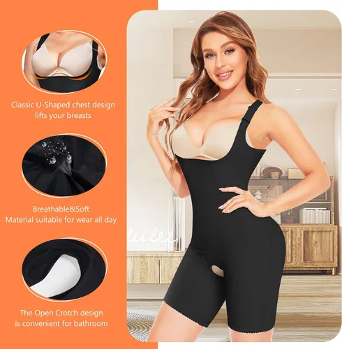 Miniatura 2 de Wonderience Body moldeador de cuerpo completo para mujer, faja moldeadora de cintura, corsé de control de abdomen, faja moldeadora más delgada