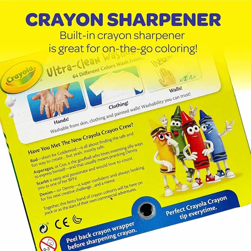 Miniatura 5 de Crayola Crayones lavables para niños, 64 unidades (2 cajas), imprescindibles para el aula, suministros esenciales para la escuela del profesor