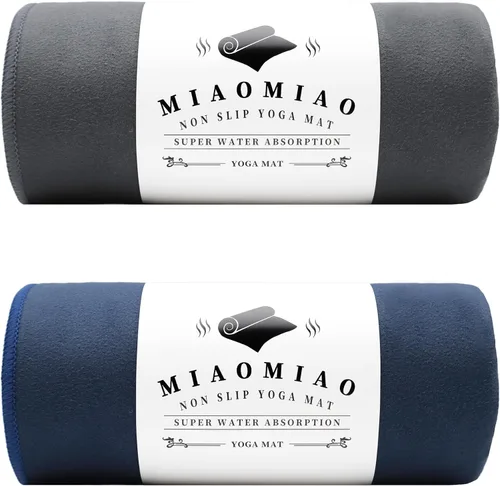 Miniatura 16 de MIAOMIAO Juego de toallas antideslizantes para yoga caliente, microfibra súper absorbente, 24.5 x 72 pulgadas, diseño antideslizante, sin lesiones