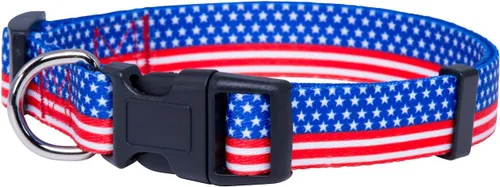 Miniatura 29 de Native Pup Collar de Perro con Bandera Americana - Rojo, Blanco y Azul - Collares Patrióticos para el 4 de Julio, EE.UU. - Ajustable para Perros