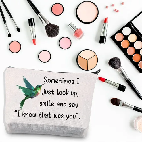 Miniatura 3 de BDPWSS Bolsa de maquillaje para colibrí, regalo conmemorativo de colibrí, Sometimes I Just Look Up Smile And Say I Know That Was You Gift, Ese era