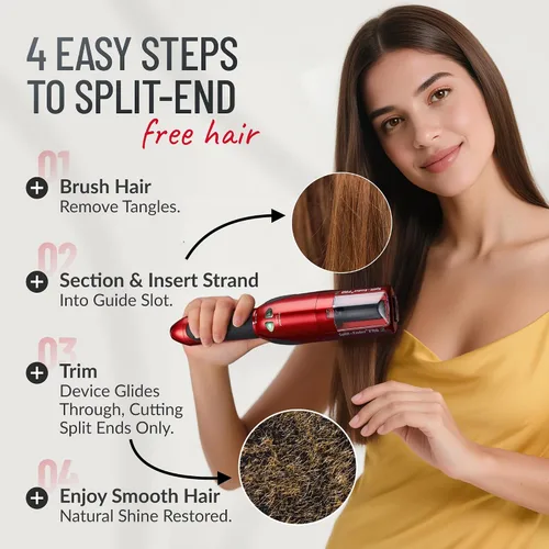 Miniatura 6 de Split-Ender Pro 2 - Herramienta de Belleza Profesional Original - Recortadora Inalámbrica de Puntas Abiertas para Cabello Dañado, Seco, Quebradizo