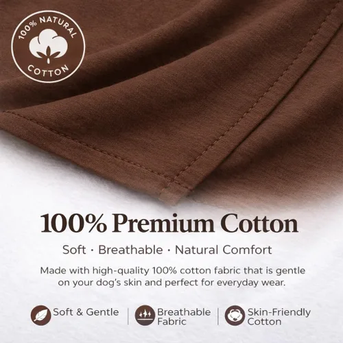 Miniatura 2 de Lovelonglong Ropa para mascotas, disfraces para perro, ropa de perro salchicha, camiseta en blanco para perros salchicha, Corgi 100% algodón, café