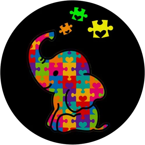 Miniatura 3 de Advertencia sobre el autismo elefante regalo amor sensorial juguetes autistic lo – PopSockets agarre y soporte para teléfonos y tabletas, Negro