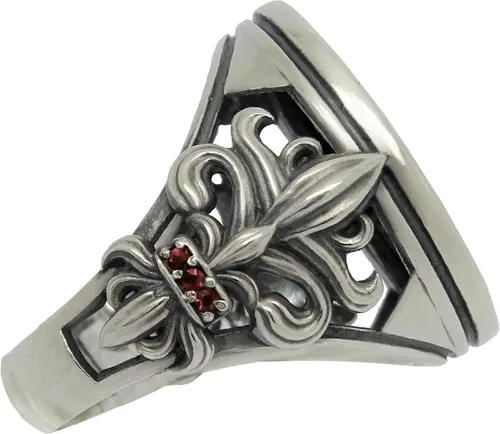 Miniatura 8 de Anillo de mujer de plata de ley 925 con medalla de San Benito, Fleur de Lis
