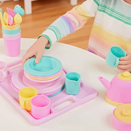 Miniatura 3 de Battat – Play Circle – Juego de Vajilla – Platos, Tazas y Juguetes de Fiesta de Té – Juguetes de Cocina para Niños Pequeños – Juego de Simulación