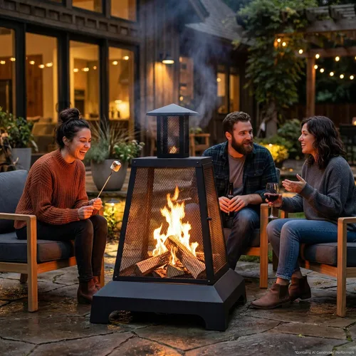 Miniatura 7 de BALI OUTDOORS Hoguera de 28 pulgadas para exteriores, fogata de leña para exteriores, grande, hogueras para patio exterior, jardín, patio trasero