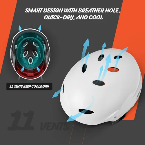 Miniatura 3 de Vihir Casco ajustable para deportes acuáticos para adultos con orejas, perfecto para kayak, navegación, surf Blanco brillante