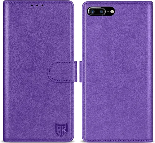 Miniatura 16 de ZZXX Funda tipo cartera para iPhone 7 Plus/iPhone 8 Plus con bloqueo RFID, ranura para tarjetas, función atril, cierre magnético, funda protectora