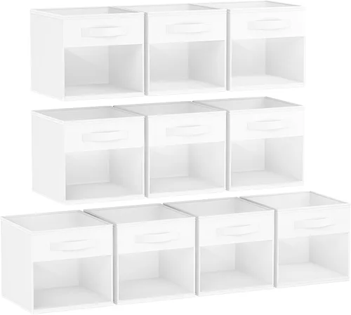 Miniatura 37 de DIMJ Cubo de almacenamiento, 6 paquetes de contenedores plegables con asas, contenedores de tela para organización, cubos organizadores