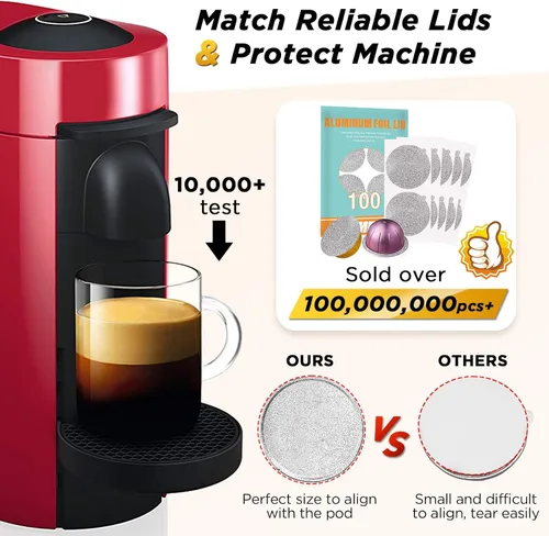 Miniatura 4 de CAPMESSO Kit de recarga de cápsulas Vertuo reutilizables, sellado más rápido, cápsulas Nespresso Vertuo reutilizables con cepillo de llenado