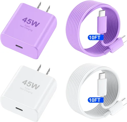 Miniatura 18 de Cargador para iPhone 17 16 Pro Max de carga rápida, 45W USB C Cargador súper rápido bloque con cable de carga tipo C de 3.05m para iPhone 17 Pro