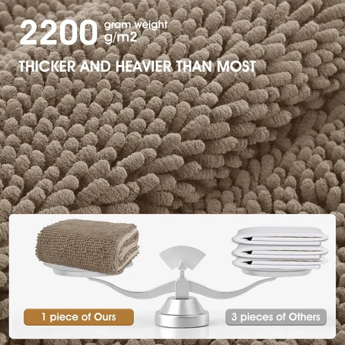 Miniatura 9 de IM HOME Felpudo absorbente de chenilla para exterior de 36" x 24", tapetes para perros antideslizantes lavables para interiores, tapete para perros