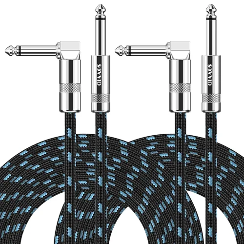 Miniatura 27 de Cable de Guitarra de 6 Pies Cable de Instrumento para Guitarra Eléctrica y Bajo, Teclado - Cable AMP de Ángulo Recto de 1/4 Pulgada, Negro