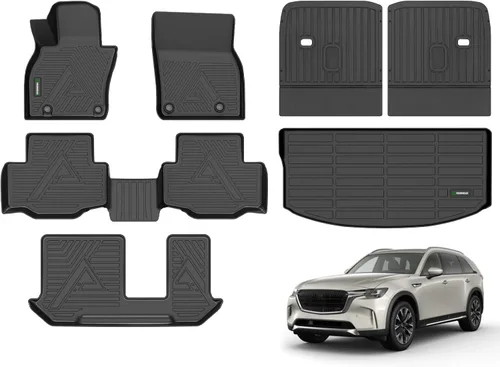 Miniatura 72 de ANBINGO® Alfombrillas de Piso para 2024 2025 CX-90 y CX90 PHEV (Híbrido Enchufable) 6 y 7 Asientos 2da Fila Asiento de Capitán o Asiento Tipo Cubo