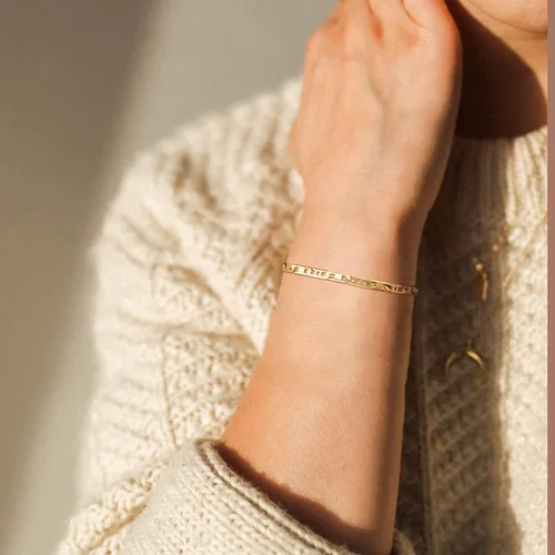 Miniatura 3 de BENEIGE Pulsera para mujer chapada en oro de 14 quilates, clip de papel satélite, bola ovalada, caja de cable, cadena de eslabones en capas