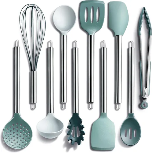 Miniatura 17 de COOK WITH COLOR Juego de utensilios de cocina de silicona, juego de utensilios de cocina, utensilios de cocina de silicona fáciles de limpiar, Rojo