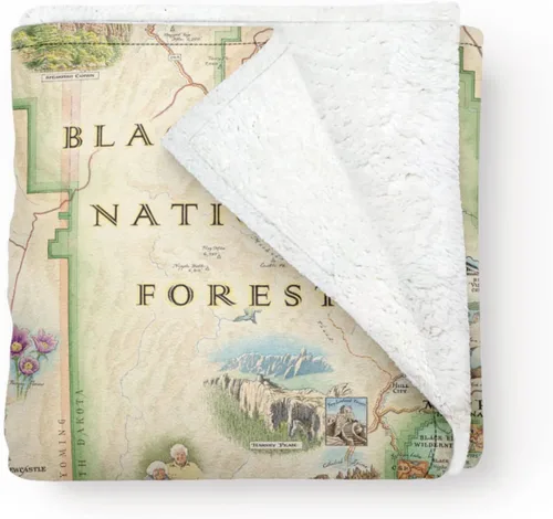 Miniatura 43 de Xplorer Maps Manta de forro polar del Parque Nacional Acadia Manta de 58 x 50 pulgadas Arte original dibujado a mano