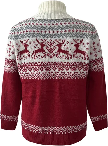 Miniatura 5 de Womens Christmas Sweater Trendy Reindeer Knitted Tops Basic Lightweight Turtleneck Pullover Printed Ladies Fall Clothes