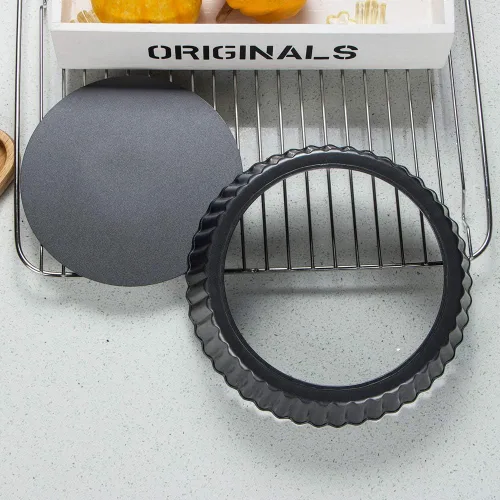 Miniatura 6 de Webake Molde para tartas de 9.5 pulgadas, bandeja para quiche resistente, parte inferior extraíble, antiadherente, para hornear