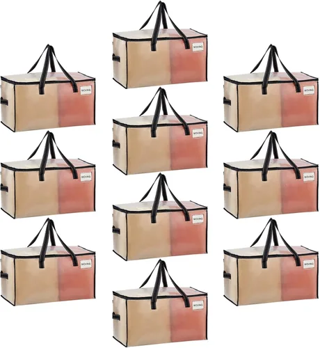 Miniatura 19 de VENO Paquete de 4 bolsas de mudanza resistentes, bolsas de almacenamiento de ropa y edredón con ventana transparente, suministros de embalaje