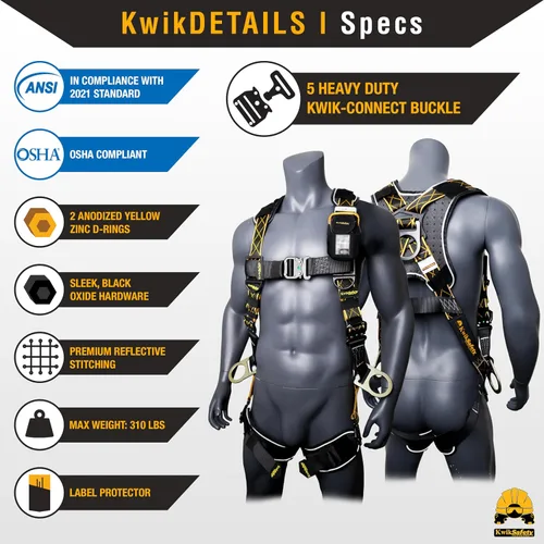 Miniatura 6 de KwikSafety - Fall Protection Safety Harness - Construction & Roofing Fall Arrest Safety Harnesses - ANSI OSHA Compliant