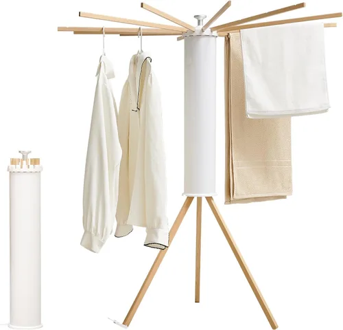 Miniatura 16 de JOOM Trípode de Secado de Ropa, Perchero Portátil y Plegable para Ahorro de Espacio, Perchero de Secado de Ropa para Lavandería - Perchero de Ropa