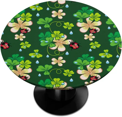 Miniatura 11 de Mantel redondo con diseño de huevos coloridos de Pascua, con borde elástico, impermeable, lavable, para cocina, fiestas, bodas, interiores