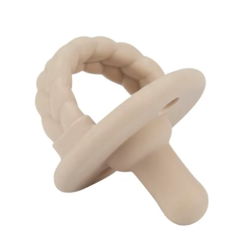 Miniatura 4 de Itzy Ritzy Chupetes de silicona para edades de 6 a 18 meses. Los chupetes Itzy cuentan con mango plegable y dos agujeros de aire para mayor Crema