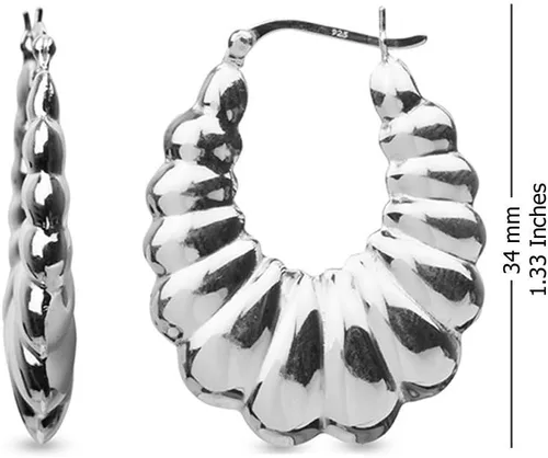 Miniatura 7 de LeCalla Paquete de aretes de plata de ley Juego antiguo de 2 pares de aros para mujer, Plata de ley