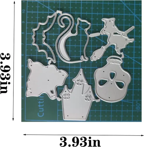Miniatura 2 de Troqueles de metal para Halloween con diseño de gato y bruja para hacer tarjetas, plantillas de corte para álbumes de recortes, álbum de fotos