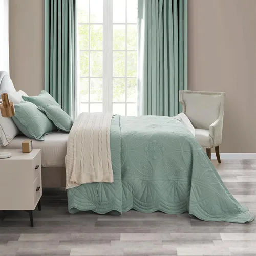 Miniatura 2 de DaisyHuang Colcha – Cobertor de cama tamaño completo – Juego de colcha moderno y contemporáneo, costuras reales, reversible, ligero, 5 piezas