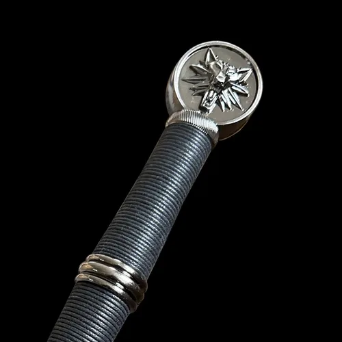 Miniatura 3 de Espada de acero plateado de Geralt de metal completo de 125cm/48.8 pulgadas, acero inoxidable, espada plateada de lobo blanco Aerondight hecha a