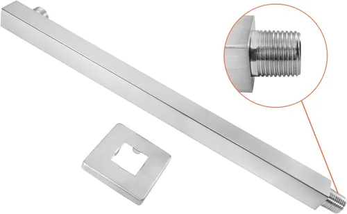 Miniatura 3 de NearMoon Brazo de ducha de 16 pulgadas, extensor de extensión de cabezal de ducha de lluvia, con brida y cinta de teflón, hecho de acero inoxidable