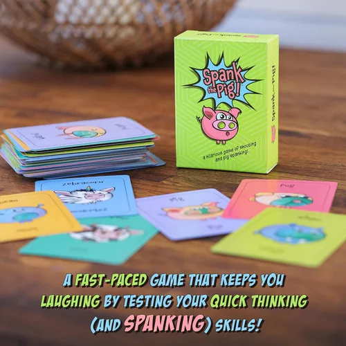 Miniatura 2 de Spank The Pig! - Divertido y divertido juego de cartas familiar para niños, adolescentes y adultos, divertidos juegos de ritmo rápido para 2 a 7
