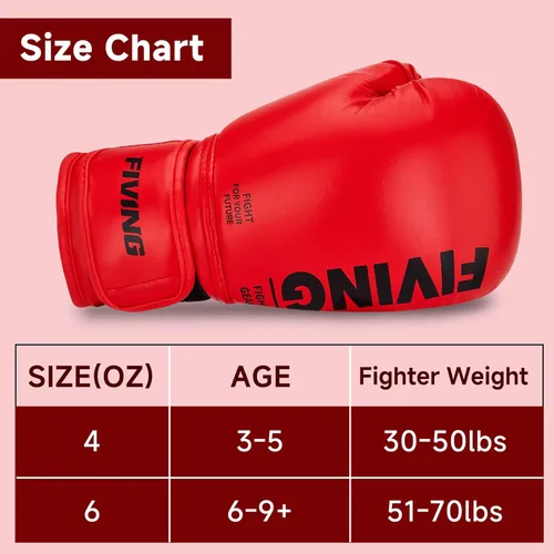 Miniatura 5 de Guantes de boxeo para niños, guantes de entrenamiento de boxeo juvenil para niños y niñas, guantes de lucha de 4 oz y 6 oz, mitones tailandeses