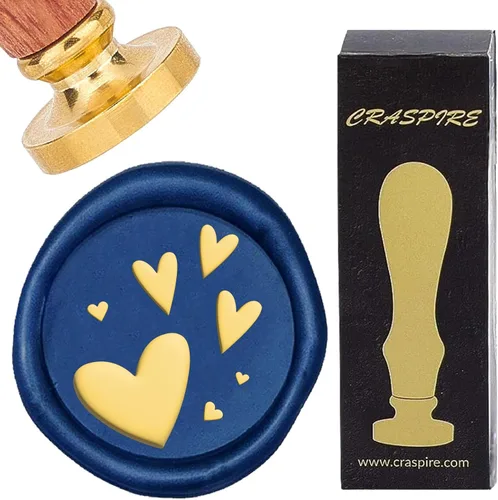 Miniatura 24 de CRASPIRE Sello de cera para gatos, sello de cera de luna, diseño de flores, retro, de 0.98 pulgadas, cabeza de sello de latón extraíble con mango